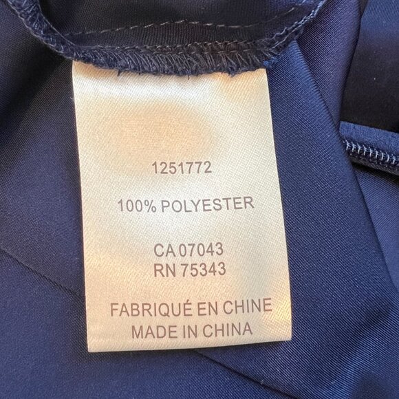 House of Harlow 1960 navy satin drape neck sleeveless blouse womens large - Picture 6 of 8